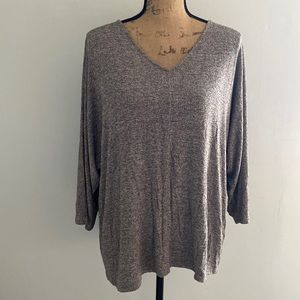 J. Jill Wearever Collection Heather Gray Slouchy 3/4 Sleeve Tee Size Large